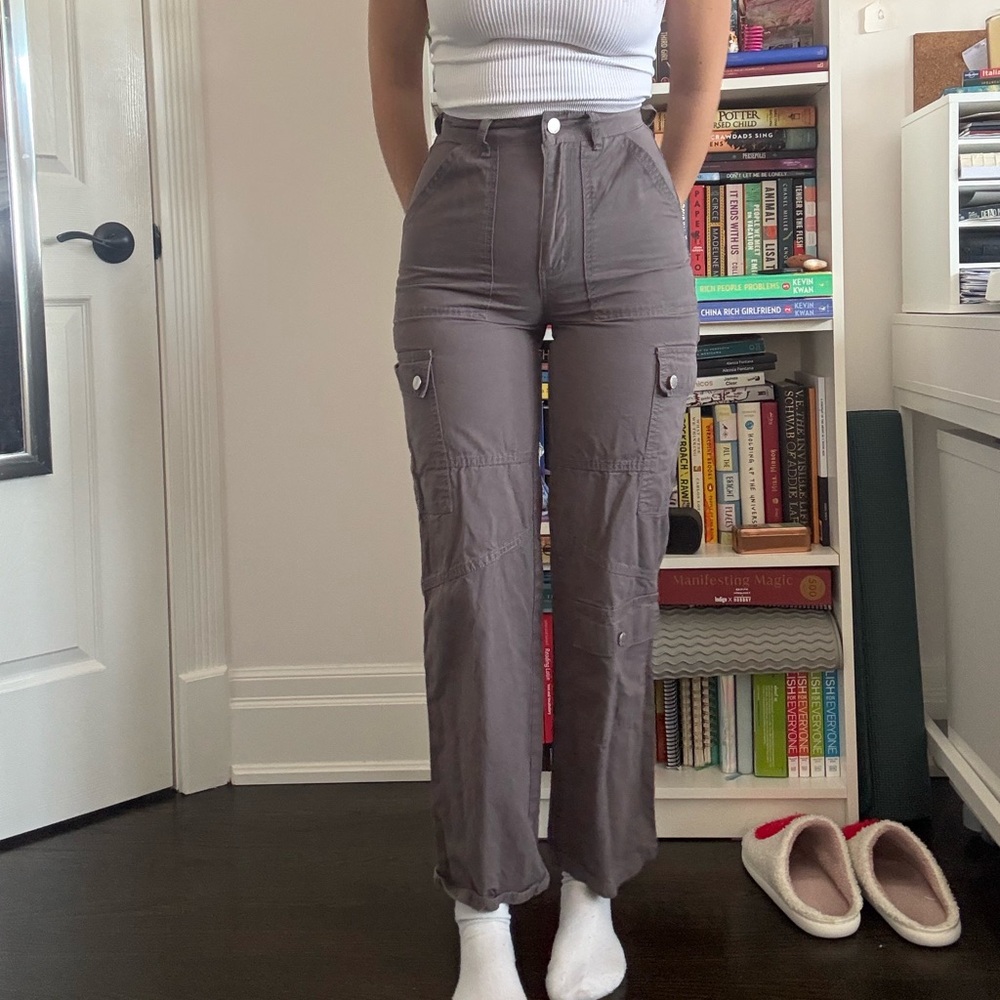 SHEIN Gray Straight Leg Cargo Pants